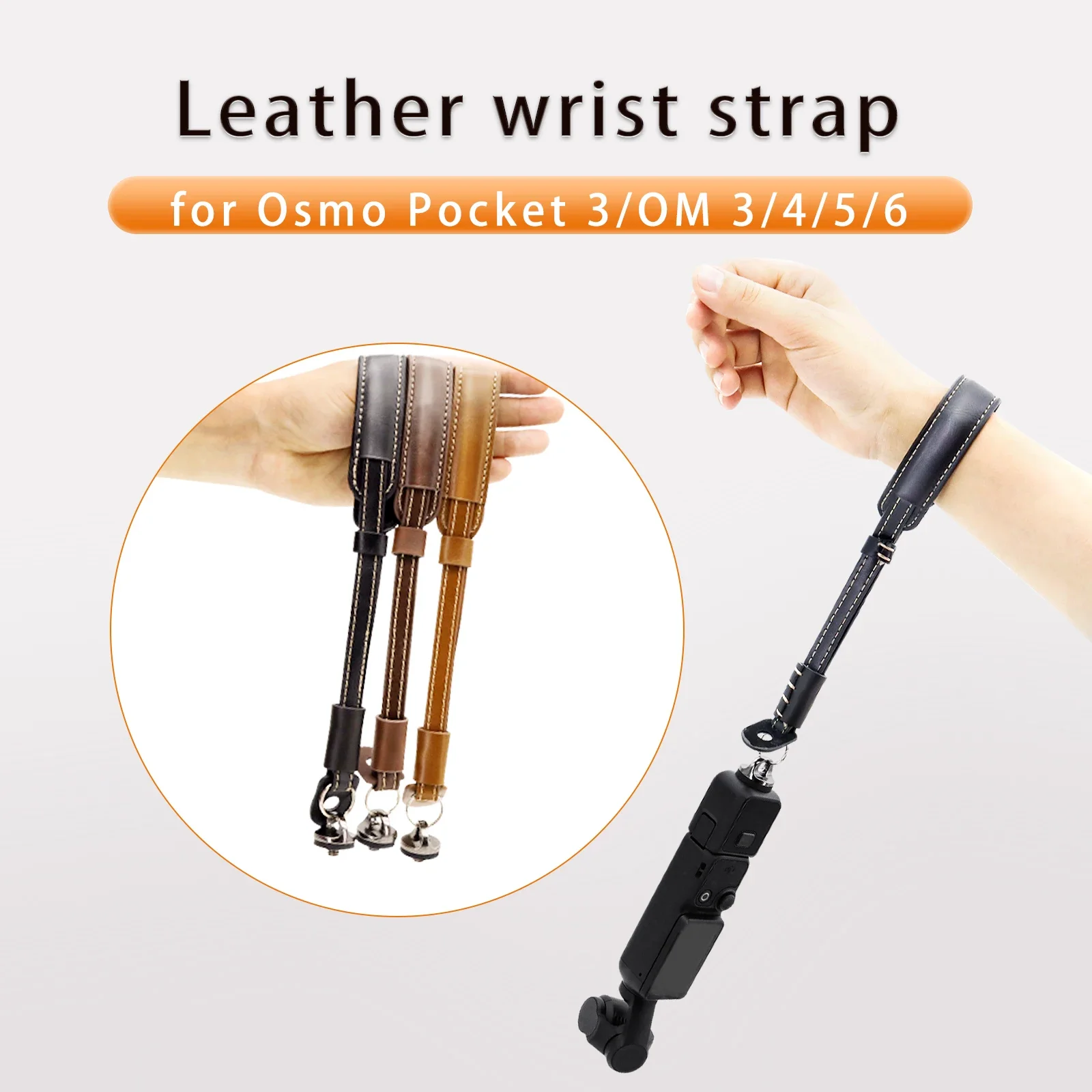 Anti-lost Wrist Strap for DJI OSMO Pocket 3 PU Hand Strap Lanyard for Osmo Mobile 6 5 4 3 Handheld Gimbal Stabilizer Accessories