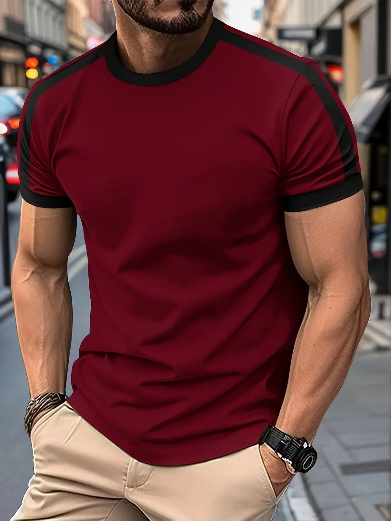 

Summer New Men Fashion Casual Round Neck Short Sleeve Top Outdoor Sports Fitness Breathable Quick Drying T-shirt Casual Tops