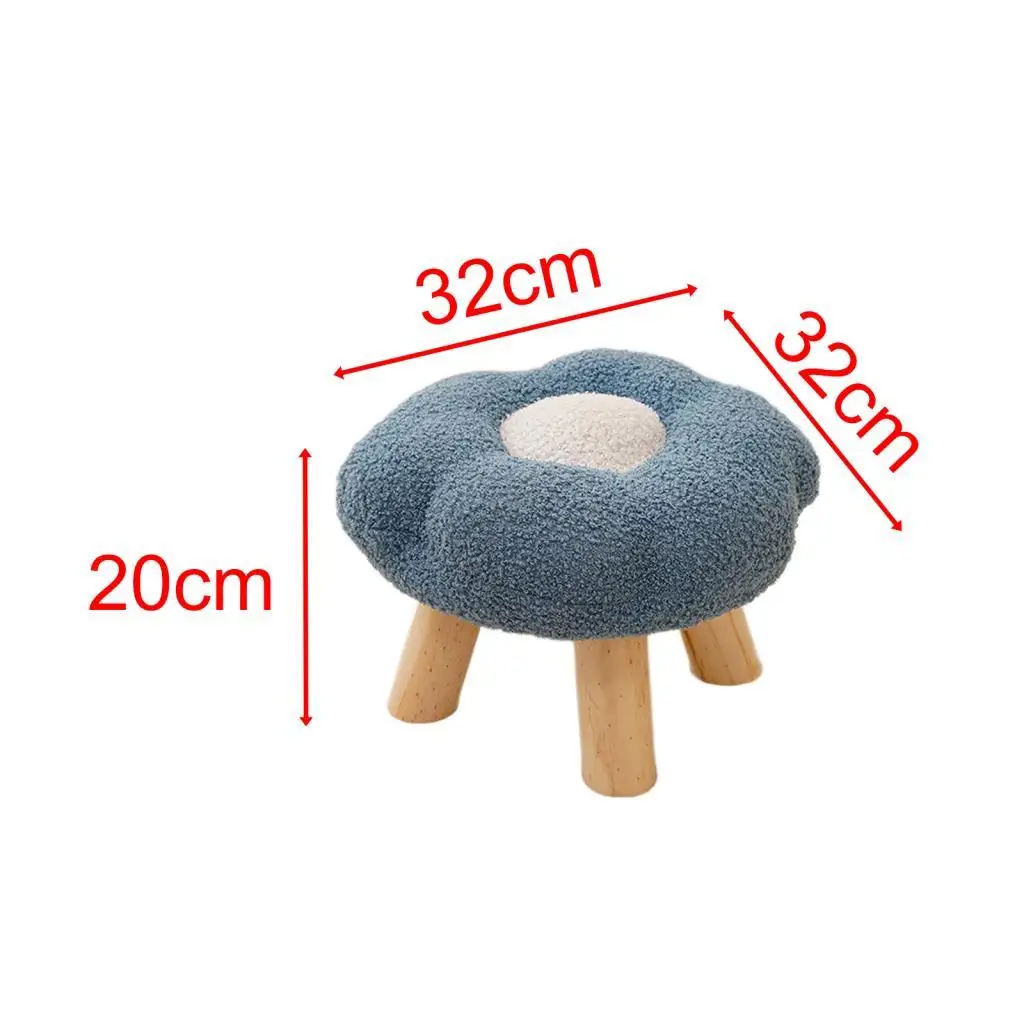 小さなフットスツール、かわいい多目的花型靴交換用フットレスト、リビングルーム、ポーチ、寝室、アパート、ベッドサイド用