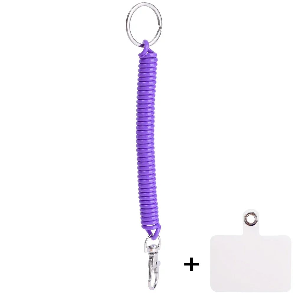 Retractable Coil Spring Keychain Phone Lanyard