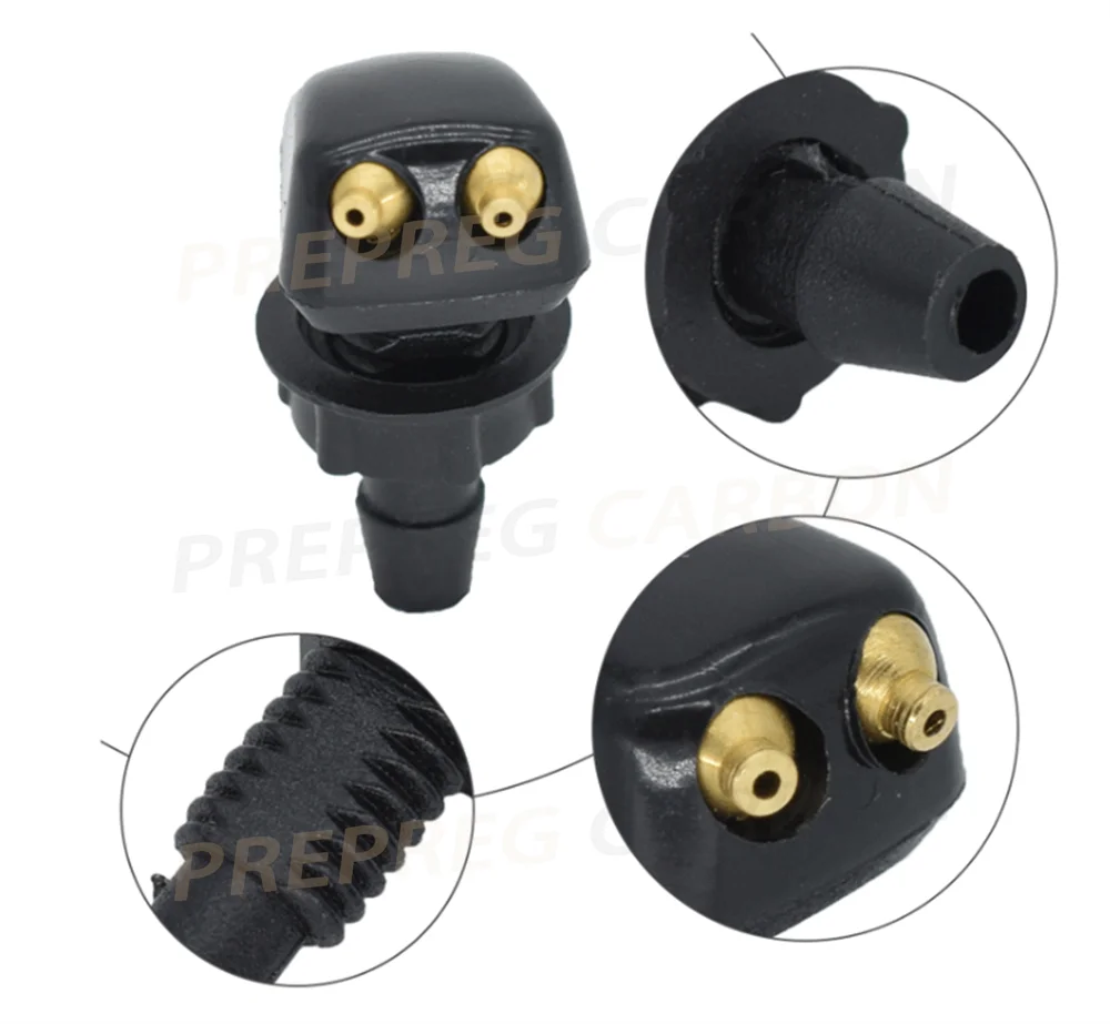 Car Windshield Wiper Washer Spray Nozzle Fits Most Car Models Car Dual Holes Windshield Washer Nozzle Water Spray 2Pcs
