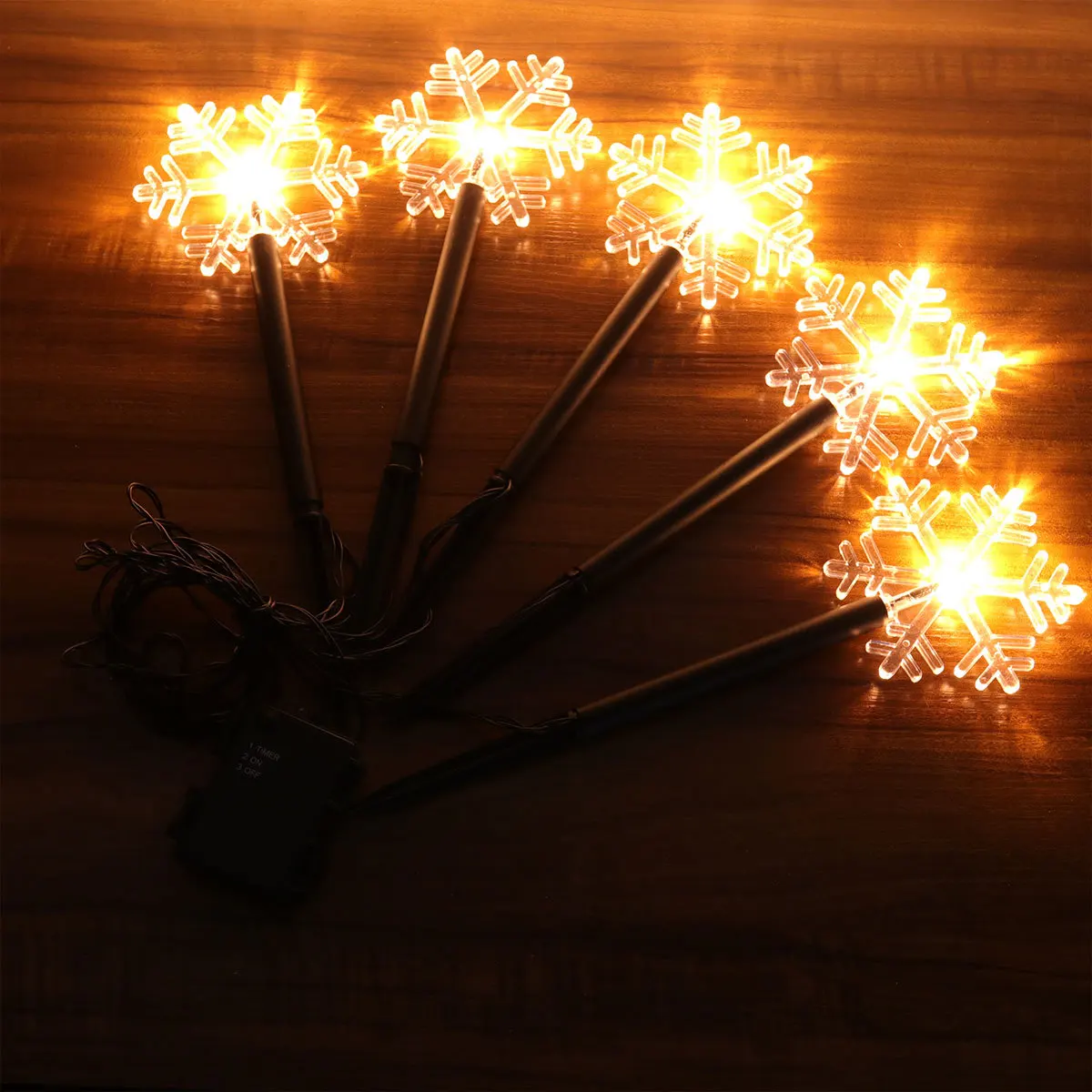 LED الاكريليك في الهواء الطلق عيد الميلاد ندفة الثلج حديقة حصة سلسلة ضوء ممتاز لساحة فناء الحديقة حديقة سلسلة مصباح #6