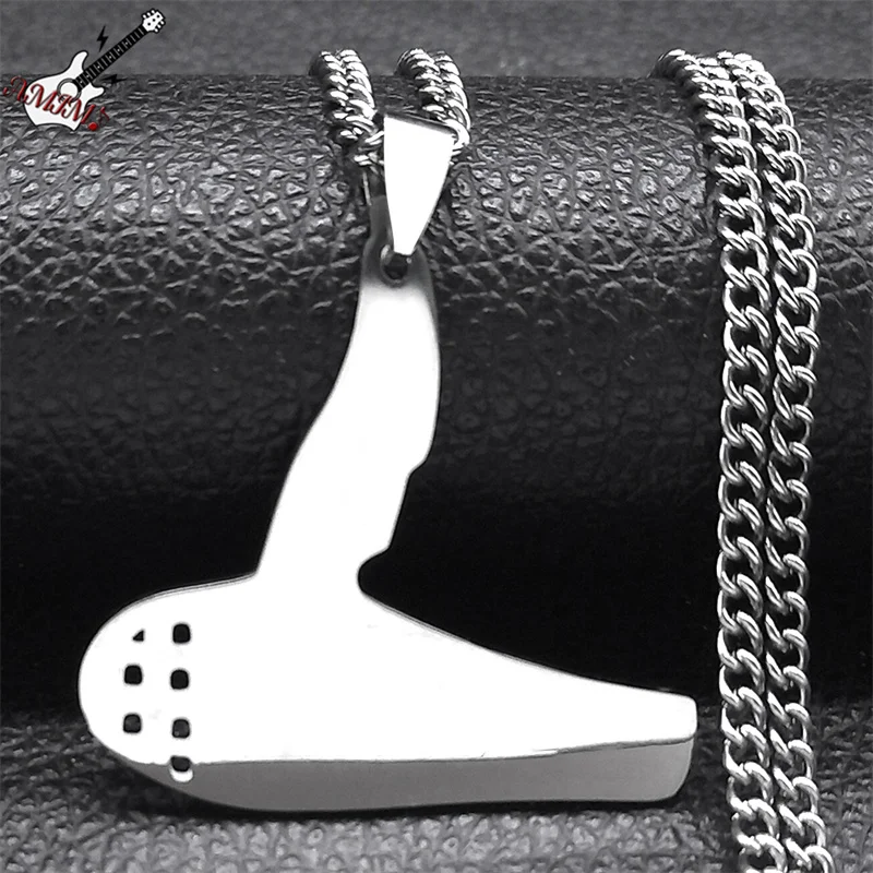 Hip Hop Air Blower Pendants Necklace for Men Women Stainless Steel Silver Color Chain Necklaces Jewelry collar hombre NZZX2-2S06