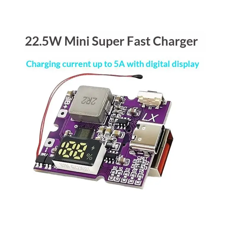 1Pcs 22.5W Power Bank Fast Charging Circuit Board Bidirectional Charge Module for Repair & DIY Production