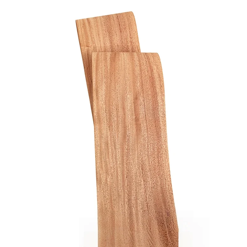 Natural Mahogany Straight Grain Veneer, 0.2mm Thick, Size 250x27cm, Suitable For Gift Box And DIY Crafts.