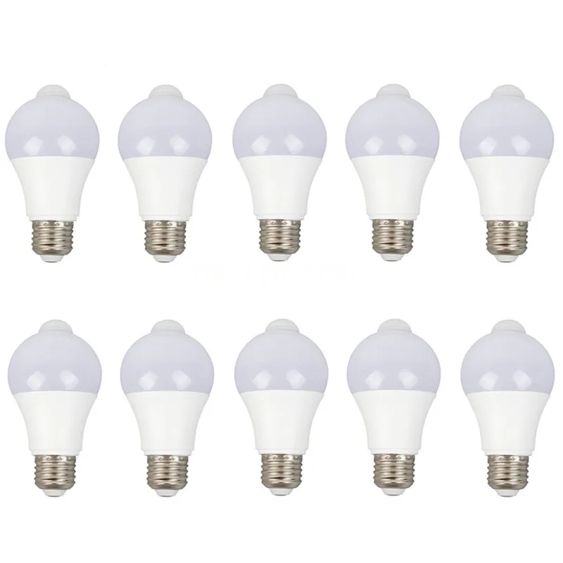 1Pcs 5W 7W 9W 12W E27 White Smart Radar Detecting Technology Sensor LED Bulb Lamp Auto Sensitive Lights Motion Sensor Lights