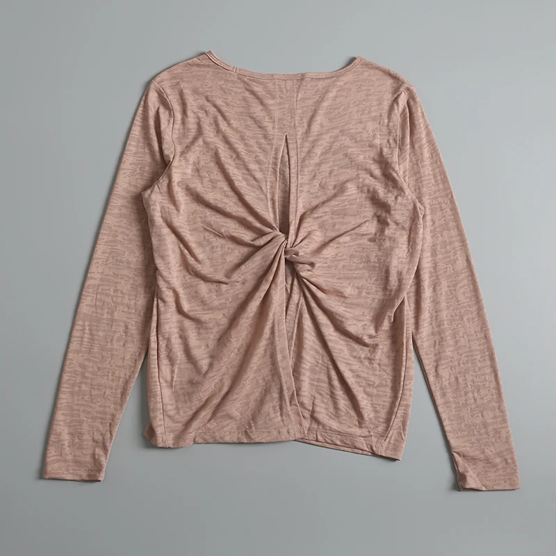 اللياقة البدنية بأكمام طويلة للنساء للجري سريع الجفاف ورقيق وفضفاض كاجوال بلوزة رياضية قابلة للتنفس تي شيرت ملابس اليوغا