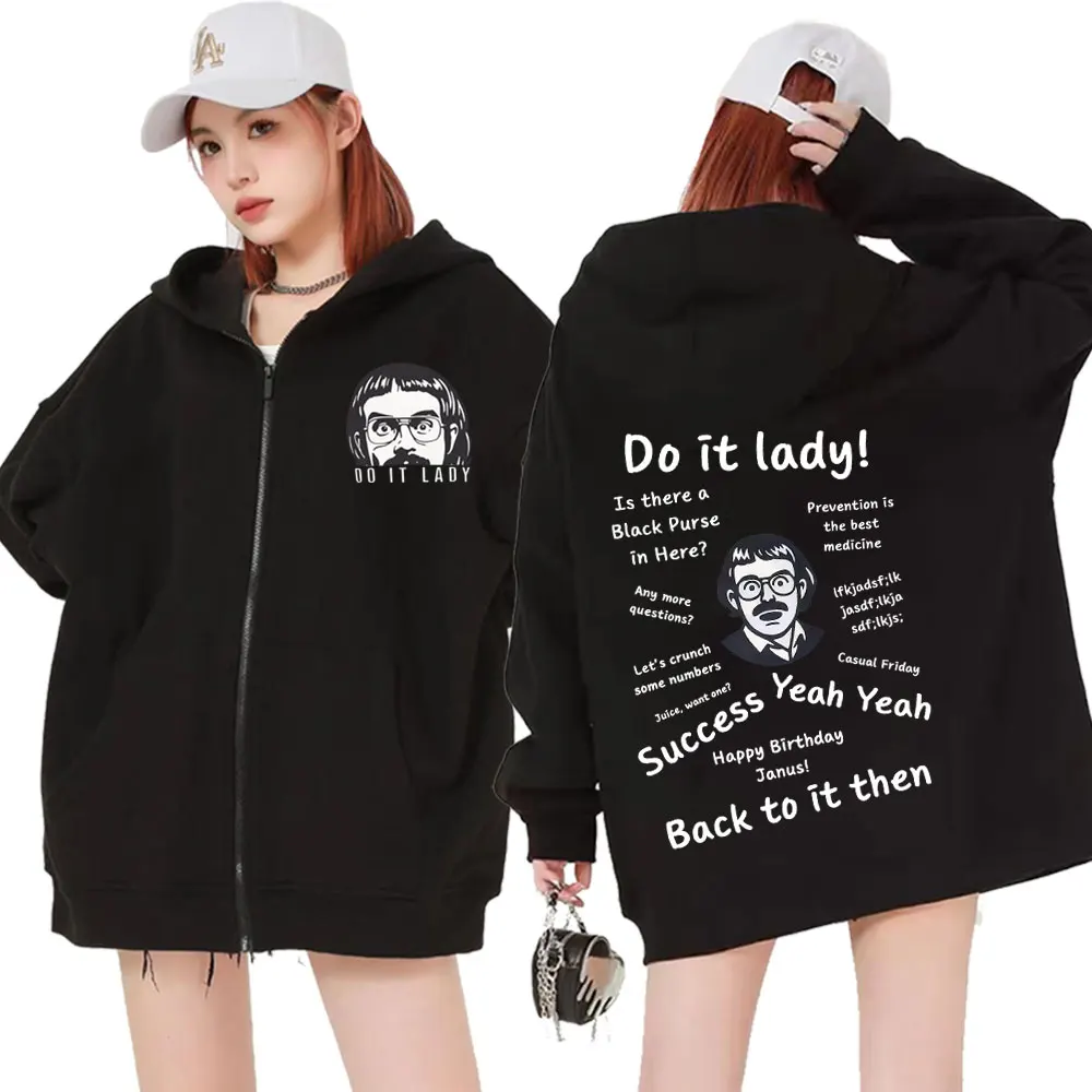 

Забавные толстовки с капюшоном Do It Lady Chit, винтажные толстовки с натуральным юмором, идея подарка, графическая толстовка на молнии для мужчин и женщин, толстовки в стиле хип-хоп большого размера на молнии