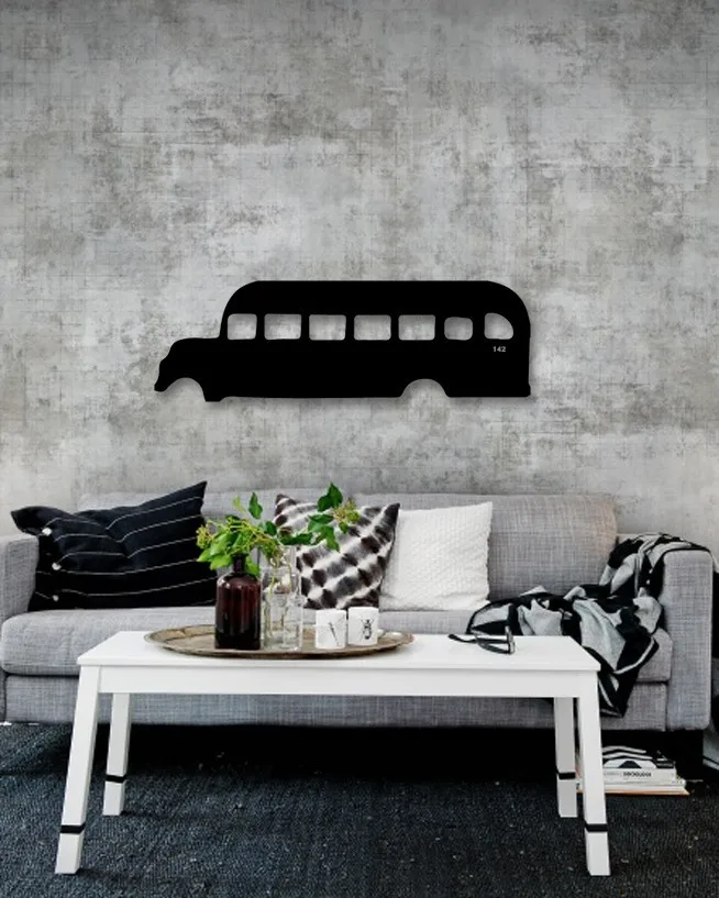 Into The Wild Bus Designed Decorative Metal Table Black Wall Décor,Living Room, Bedroom, Kitchen, bathroom Interior Decoration,