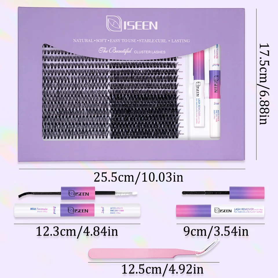 Kit de clusters de pestañas de gran capacidad, individuales, finas, naturales, DIY, herramienta de maquillaje 2