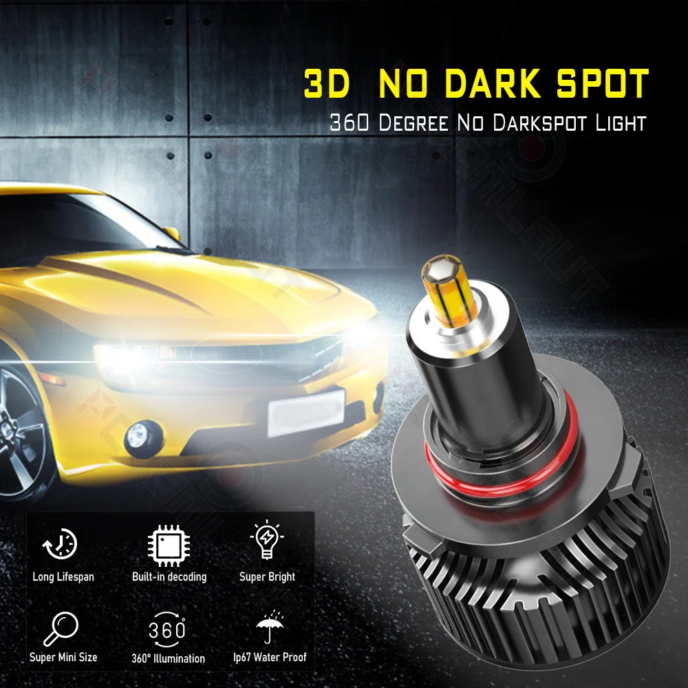 PCVBMLAUT 2PCS Car lights H11 Super Bright LED Headlights High Low Beam Fog Light Bulb White Car accsesories