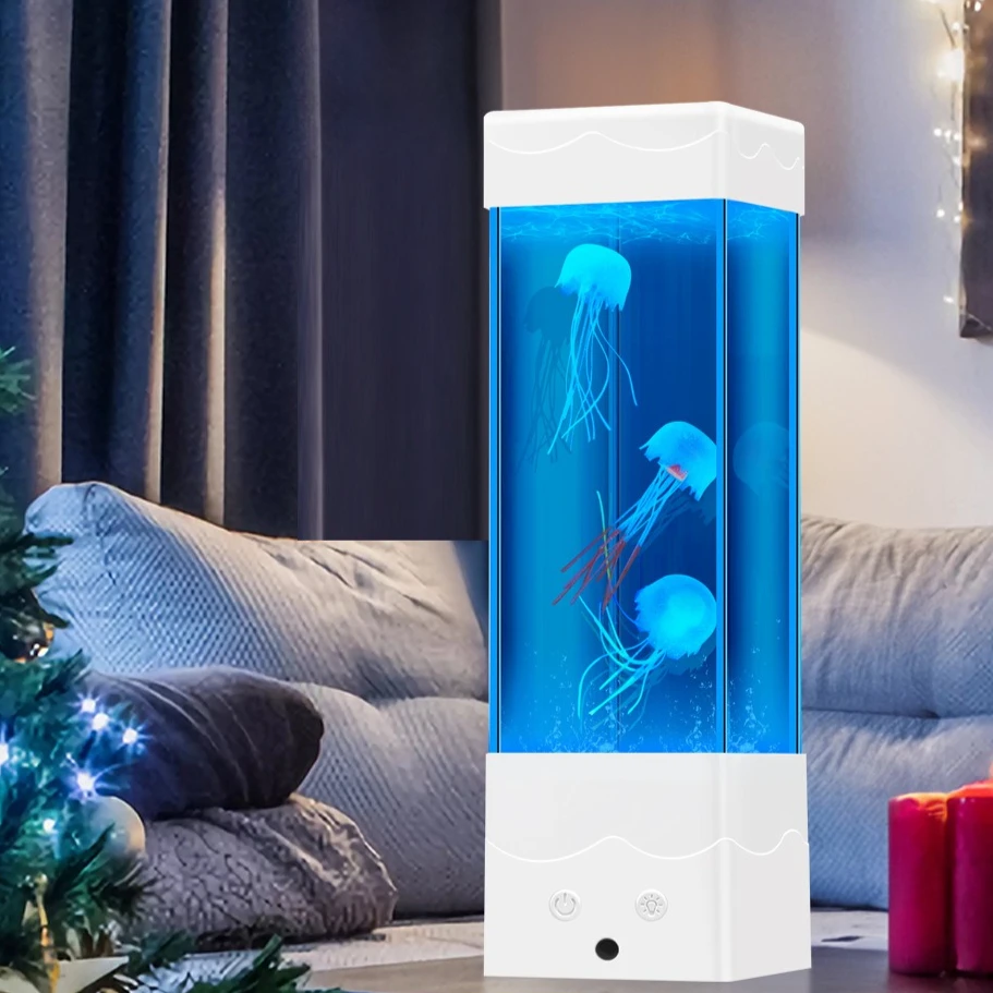 

Luminous Lava Jellyfish Sculpture for Home Tabletop Atmosphere Decoration - LED Remote Control - Birthday Premium Gift