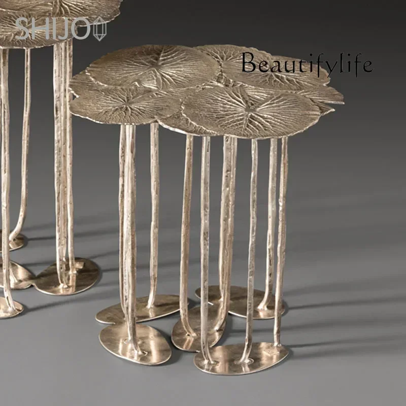 

Приставной столик N19 для дома и гостиной, современный, в стиле легкой роскоши, металлический, для виллы, элитный кофейный столик