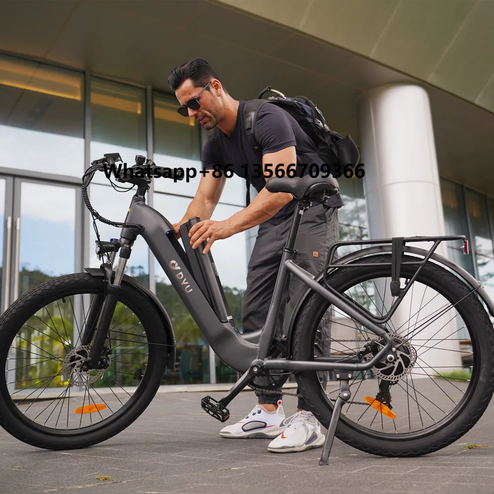 

For DYU C1 Customized 7 Speed Electric Mountain Bicycle New Design Fat Tire Ebike with Integrated Battery