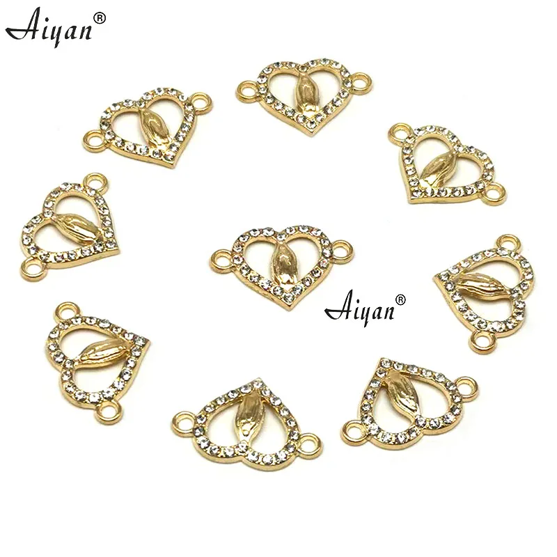 50Pieces  Virgin  Mary  Double  Hanging  Alloy  Accessories   Love  Heart  Can  Be Handmade And DIY Into Bracelets And Necklaces