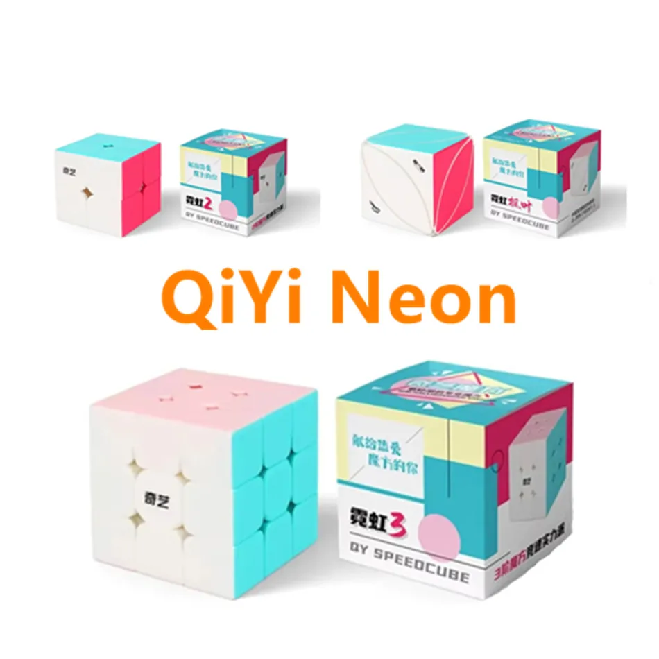 Qiyi النيون الطبعة المكعب السحري Qidi 2x2 ووريورز 3x3 سرعة مكعب أوراق القيقب lvy التعليم لعبة للأطفال Cubo Magico لغز لعبة