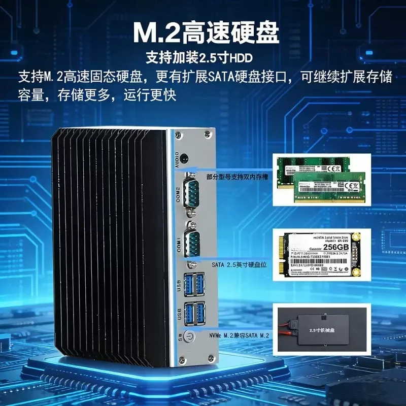 N2830 Quad Core Industrial PC, Dual LAN, Fanless, Vision System, 1 Pc