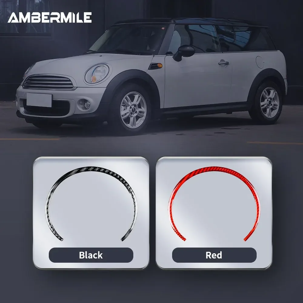 For Mini Cooper Hardtop R56 Clubman R55 R57 Real Soft Carbon Fiber Car Center Console Speedometer Sticker Trim Accessories