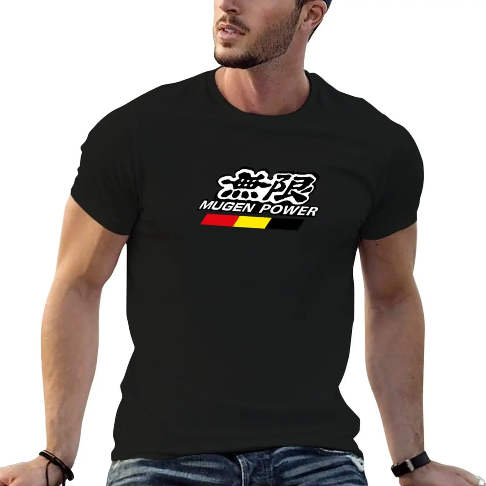 MUGEN T-Shirt Basic Plain Short Sleeve Crew Neck Tee