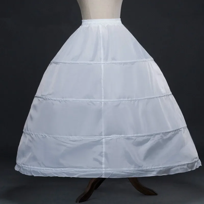 

New Ball Gown Bigger 4 Hoops Petticoat White Bridal for Wedding Dresses Quinceanera Dresses Crinoline Underskirt