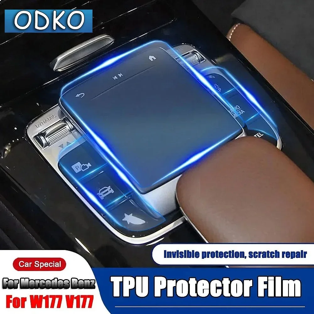 For Mercedes Benz A Class W177 V177 A180 A200 A220 A250 2019+ Car Center Console Full Set Interior Mouldings TPU Protector Film