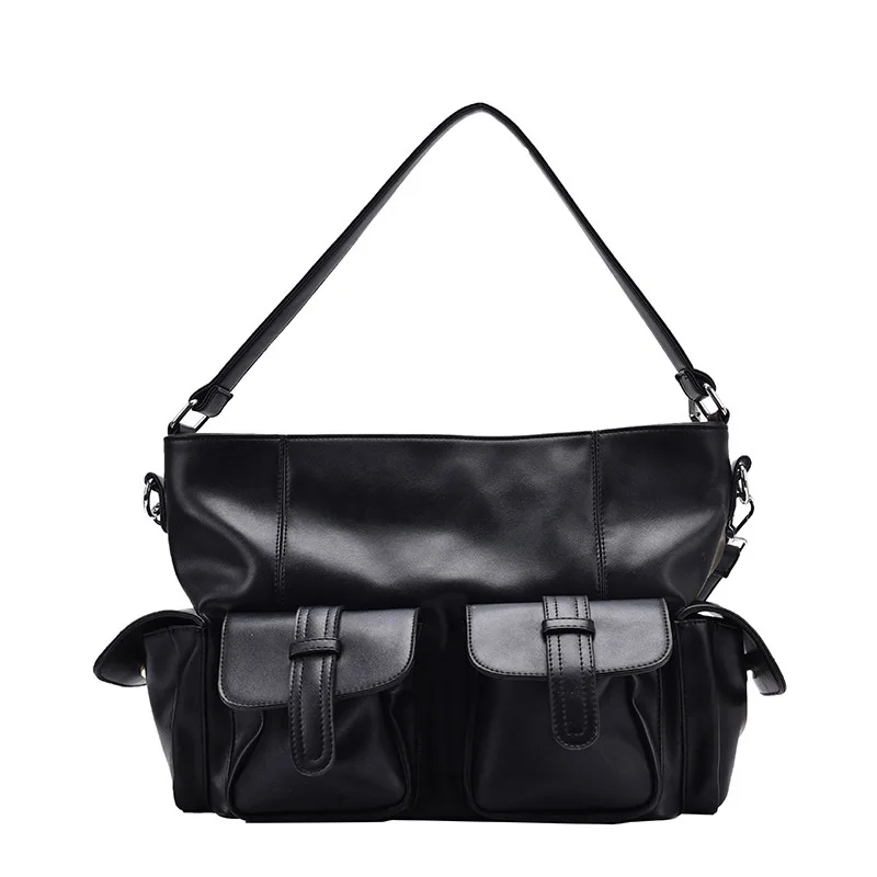 Modne japońskie solidne Y2k estetyczne torby na ramię koreańskie damskie Crossbody Crossbody Streetwear Punk Tote o dużej pojemności