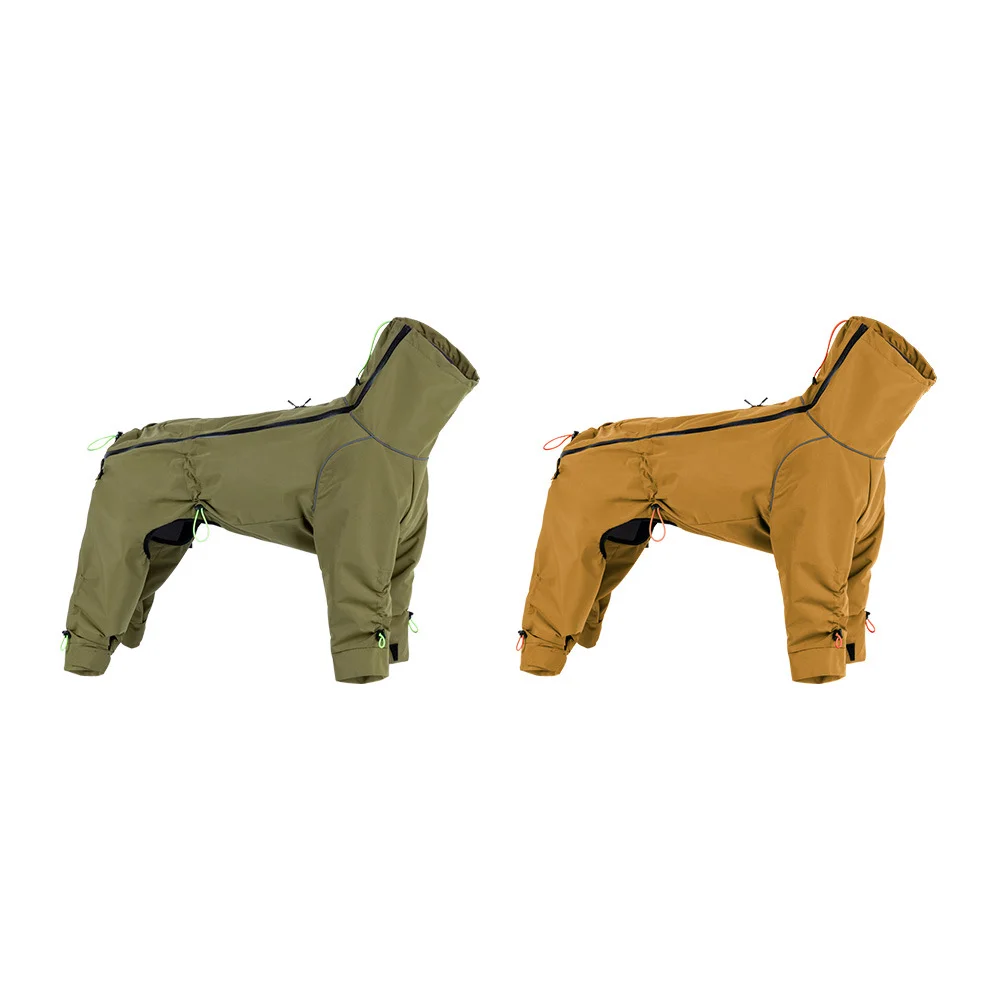 

This Windproof Dog Parka with a High Collar Provides Full Coverage Keeping Pets Warm and Protected During Outdoor Hiking