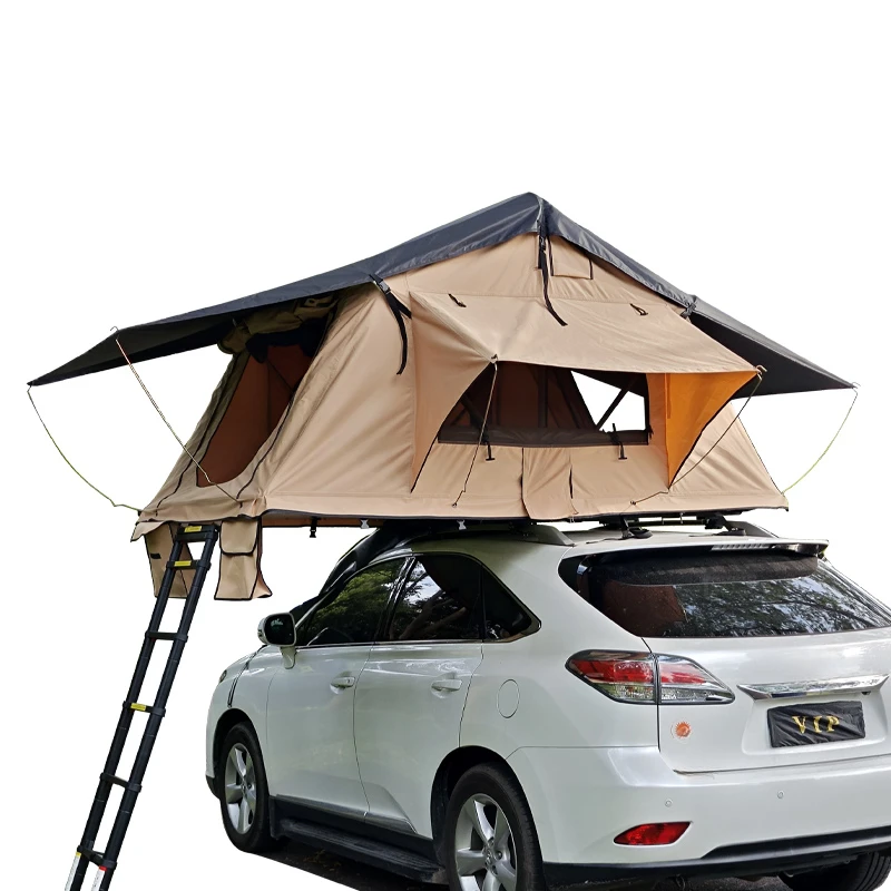 Custom Manufacturer Waterproof Roof Top Tent Retractable Folding Hard Shell Fiberglass Rooftop Tent for 1-4 person