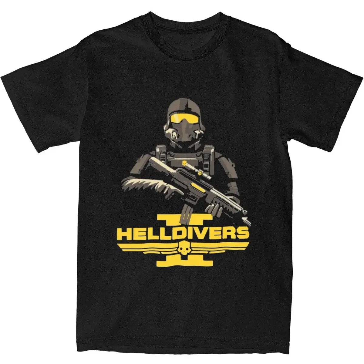 Oversized T Shirt Helldivers 2 Pure Cotton T-Shirts divers video game Hippie Tee Shirt Men Summer Design Short Sleeve Tops