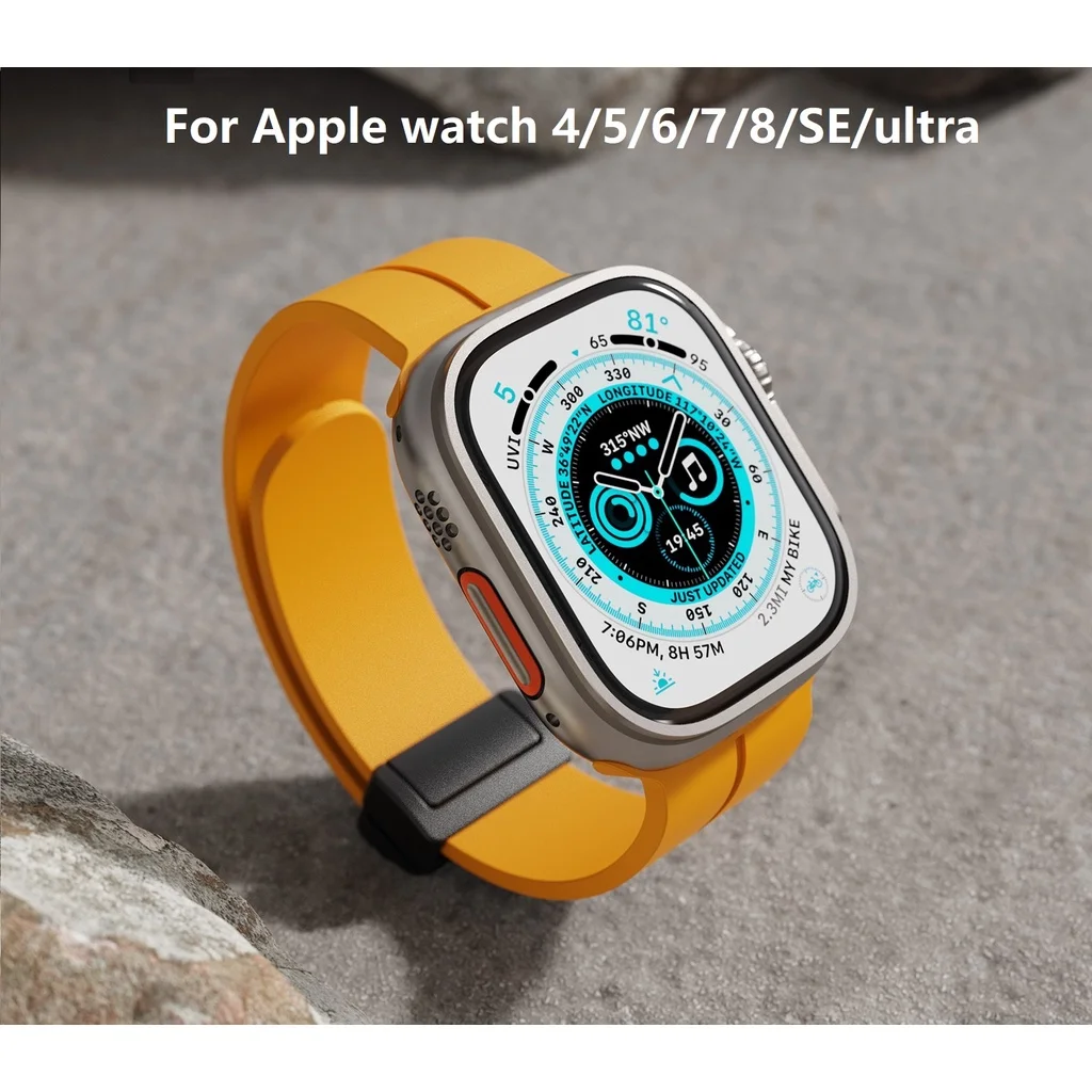 Apple için silikon manyetik toka kayış izle iWatch serisi 10 se 987654321 Ultra akıllı İzle 49 46 45 44 42 41 38 40mm