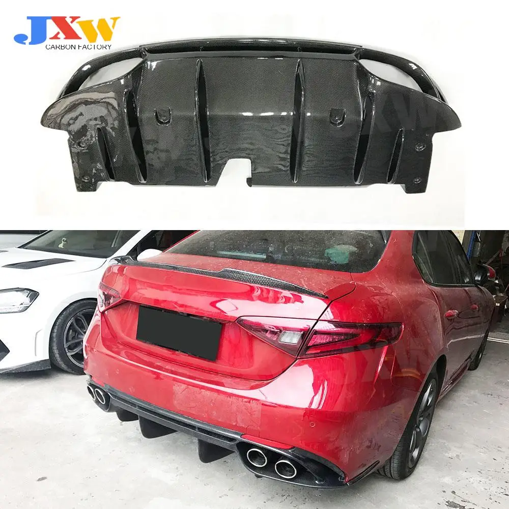 

Carbon Fiber Rear Bumper Diffuser Lip Spoiler Bumper Guard For Alfa Romeo Giulia Sport Car Body Kit 2017 2018 2019 FRP