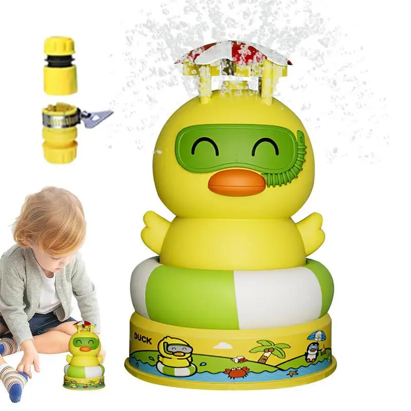 

Cartoon Duck Sprinkler Outdoor 360 Rotation Water Spray Toy Backyard Garden Water Toys Summer Yard Splash Sprinkler