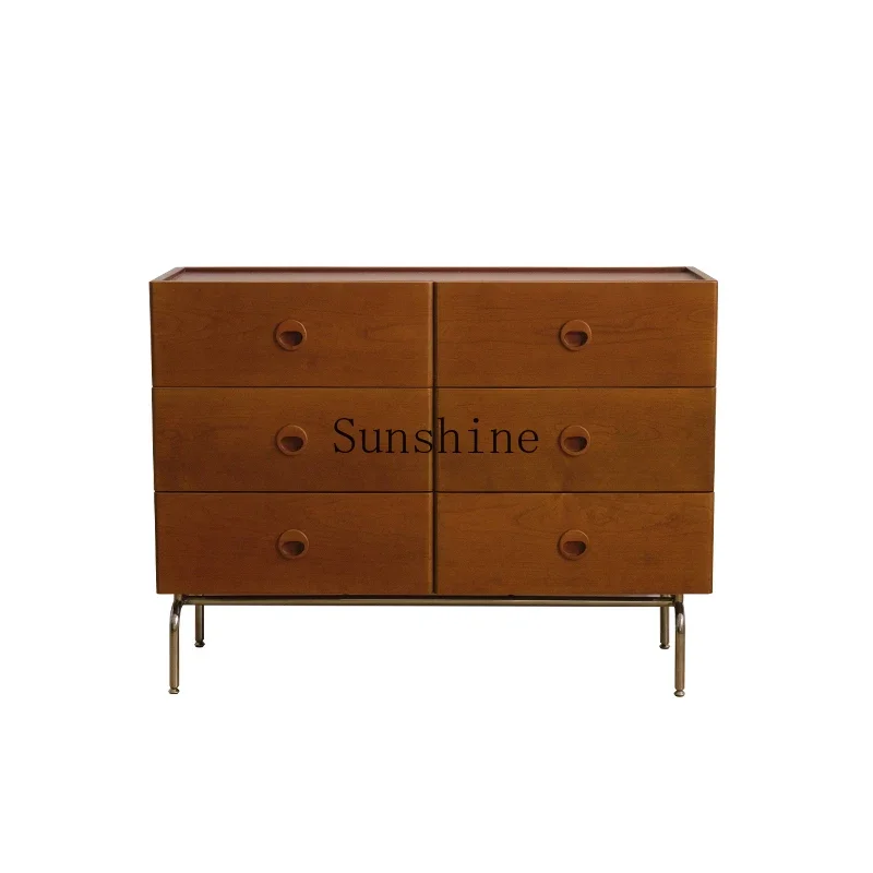 

Nordic modern minimalist storage bedroom living room drawer solid wood medieval six chest of drawers