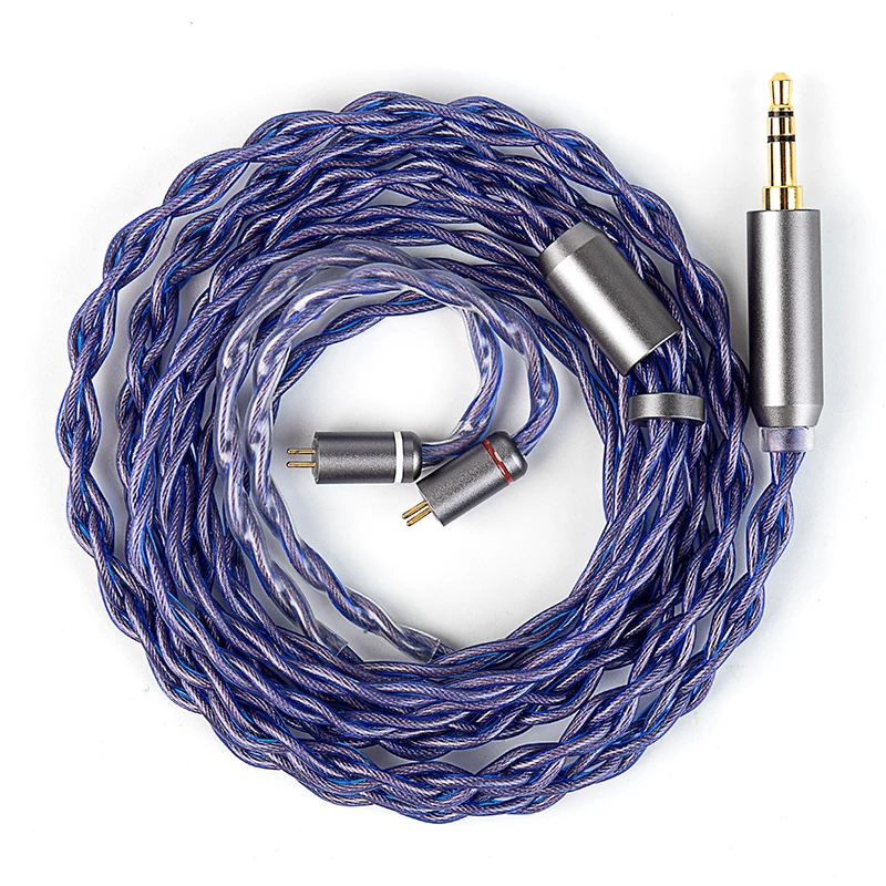 KBEAR Neon 4-żyłowy kabel słuchawkowy HiFi z drutu OFC o wysokiej czystości, czteroprzewodowa konstrukcja oplotu, kabel IEM 3.5/4.4mm zbalansowany, wymienny kabel — zdjęcie produktu 7