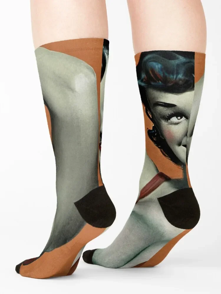 Chaussettes de compression Happy Pinup Girl pour hommes et femmes, bas chauds, dessin animé, mignon, hiver