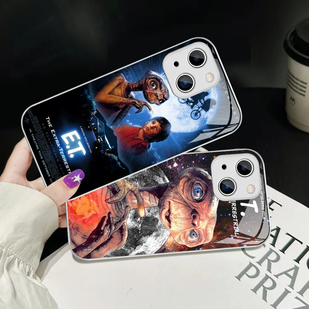 Movie E.T. The Extra-Terrestrial Phone Case Tempered Glass For iphone 14 13 12 11 Pro Mini XS MAX 14Plus X XS XR Cover