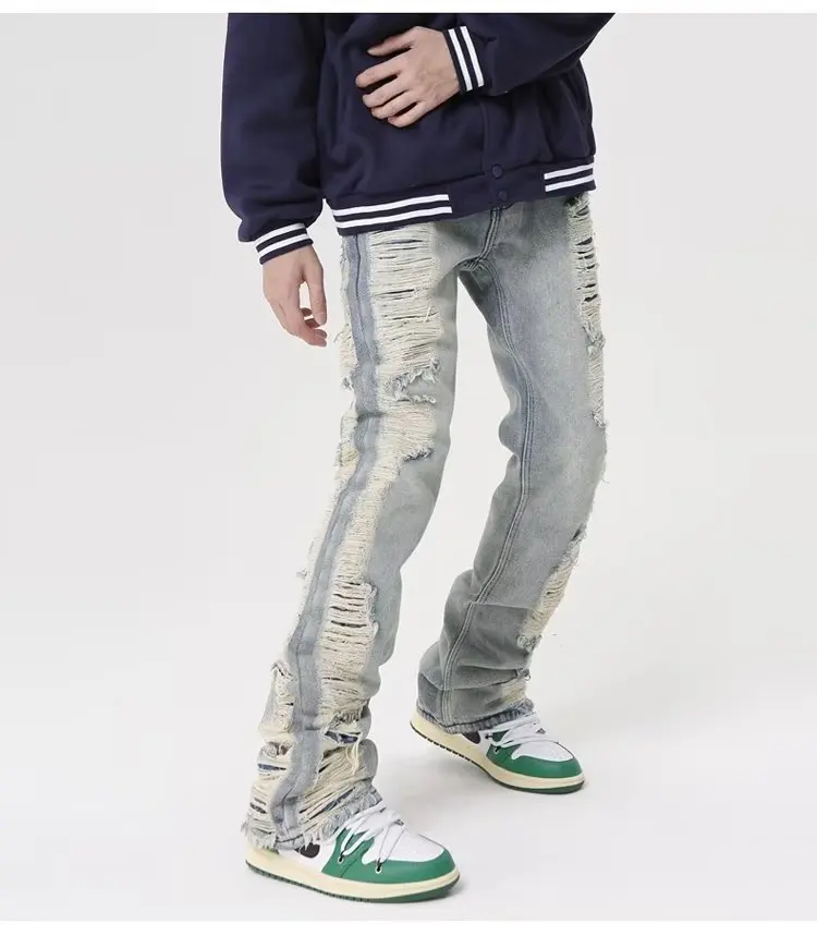 2026 Ropa Grunge Y2K Streetwear Zerrissene Baggy Jeans Hosen Herrenkleidung Gerade Hip Hop Gothic Denim Hosen Pantalon Homme – Detail 9