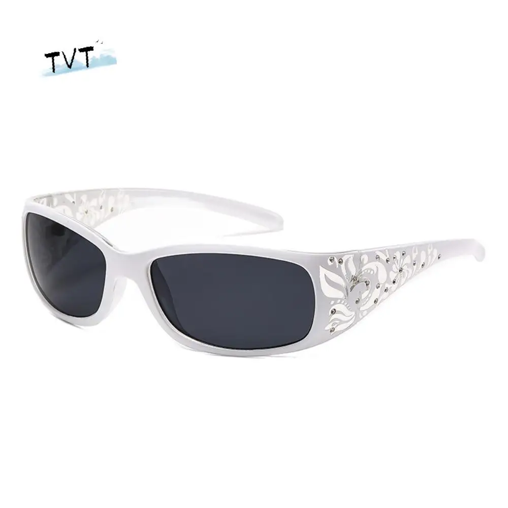 

Vintage PC Rhinestones Sunglasses Y2K Korean Styles Cat Eye Sun Glasses UV Resistant Cycling Glass UV400 Shades Eyewear Ladies