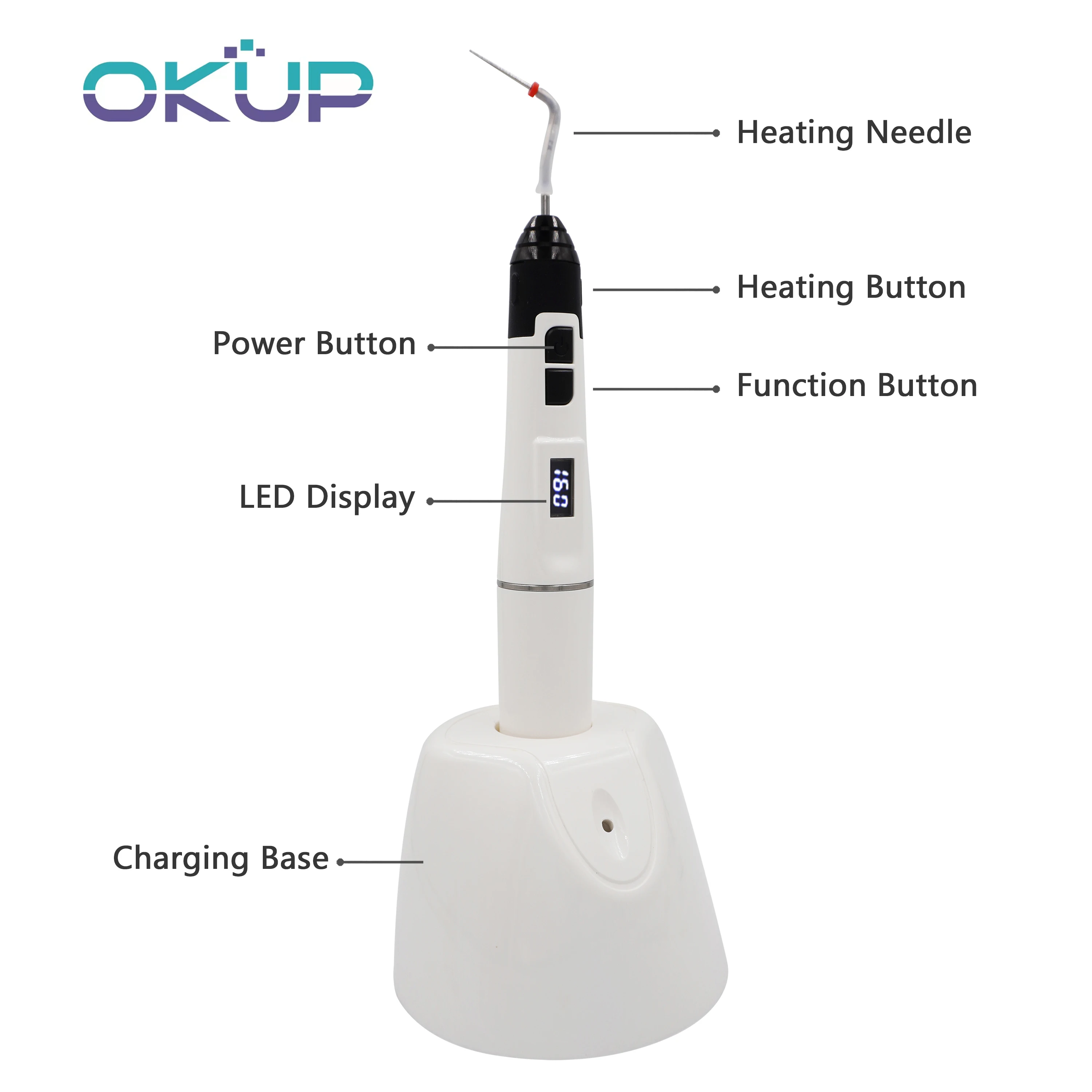 Alat perawatan gigi Endo, sistem obturasi gigi nirkabel 2 in 1 mengisi Gun Percha Gutta Tips OLED layar LCD alat kedokteran gigi endodontik