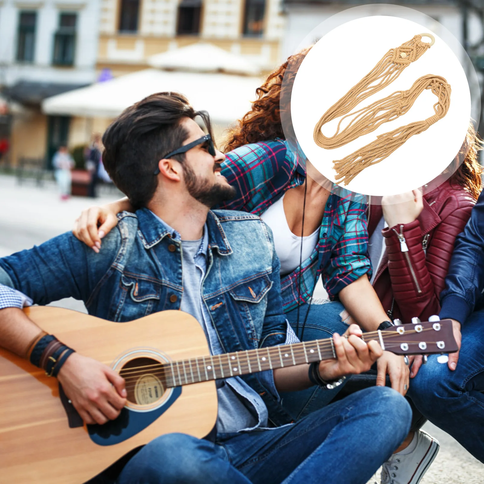 

Macrame Guitar Hanger Wall Mount For Acoustic Electric Guitar Storage Woven Instrument Holder Cotton Rope Wall Hanger Decor