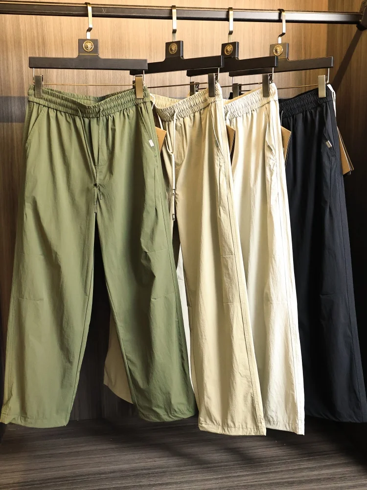 Lightweight Smooth Ice Sensation Quick Dry Summer Men's Functional Style Versatile Slimming Straight Leg Casual Pants