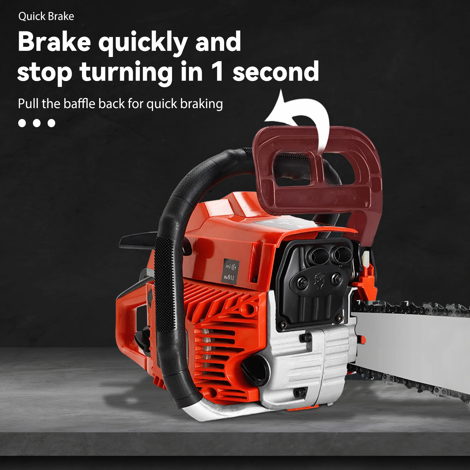 منشار غاز 2400 وات مناشير تعمل بالبنزين منشار سلسلة غاز ثنائي الأشواط 58cc شديد التحمل 20 بوصة شفرة بالمنشار حقن الزيت التلقائي #3