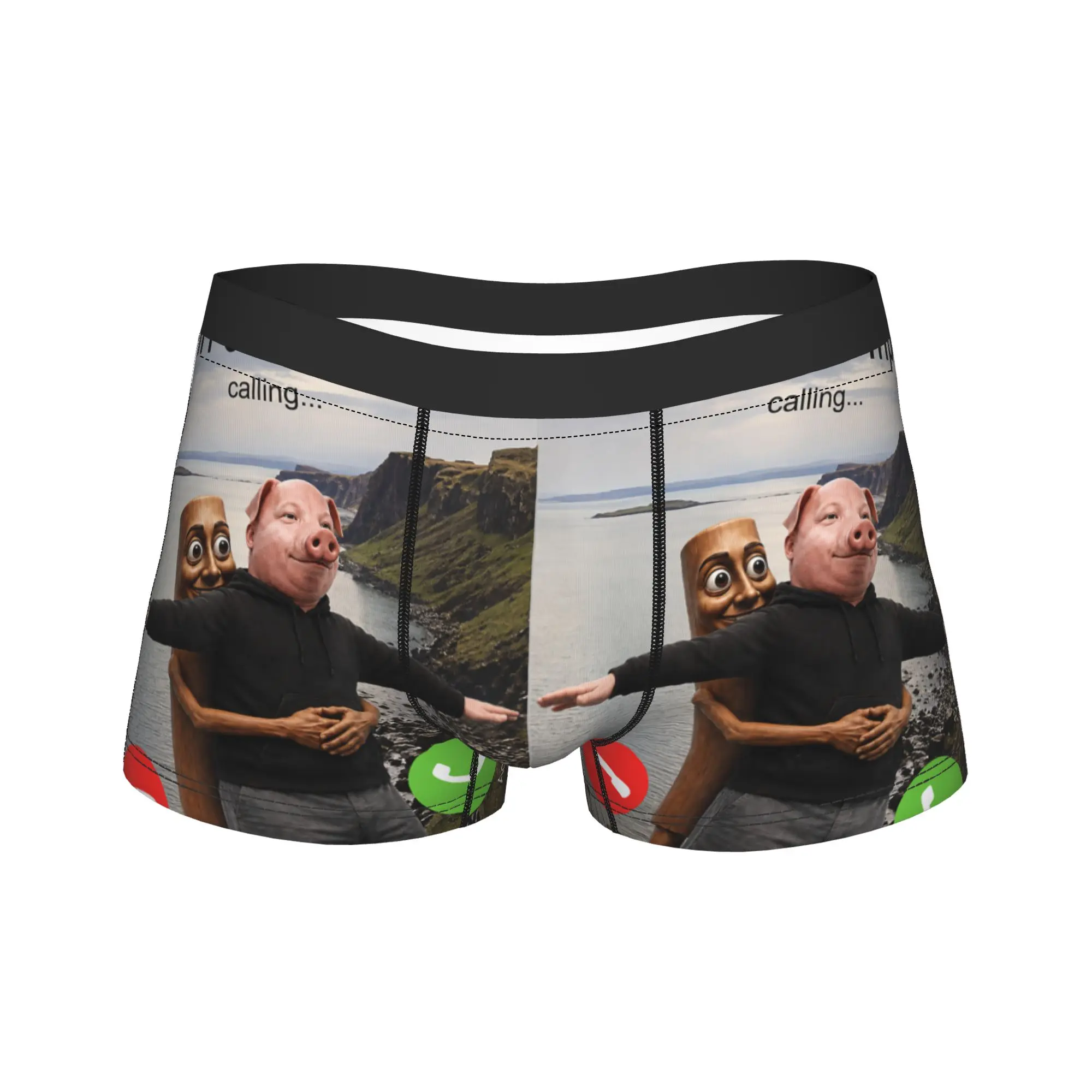 John Pork Triple T Calling Funny Viral Meme Brainrot Underwear Classic Underpants Boxer Brief Male Pouch Plus Size Boxer Shorts