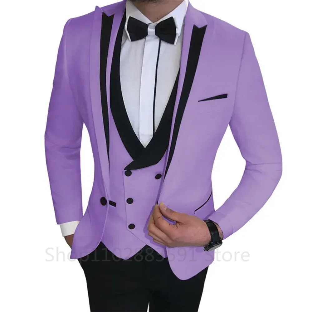 

Men Suits Polyester Casual Four Seasons Men Business Suits Men's Special 3 Pcs Set Groom Wedding ( Jacket + Vest + Pants )