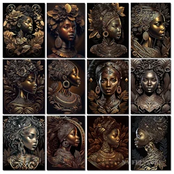 Beautiful African Black Woman DIY Full Diamond Painting Portrait Cross Stitch Diamond Mosaic Embroidery For Home Decor Gift