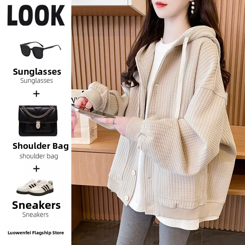 

Spring Autumn Women's Hoodie Jacket Design Sensation Small Audience Casual Open Cardigan New Arrival Early Spring
