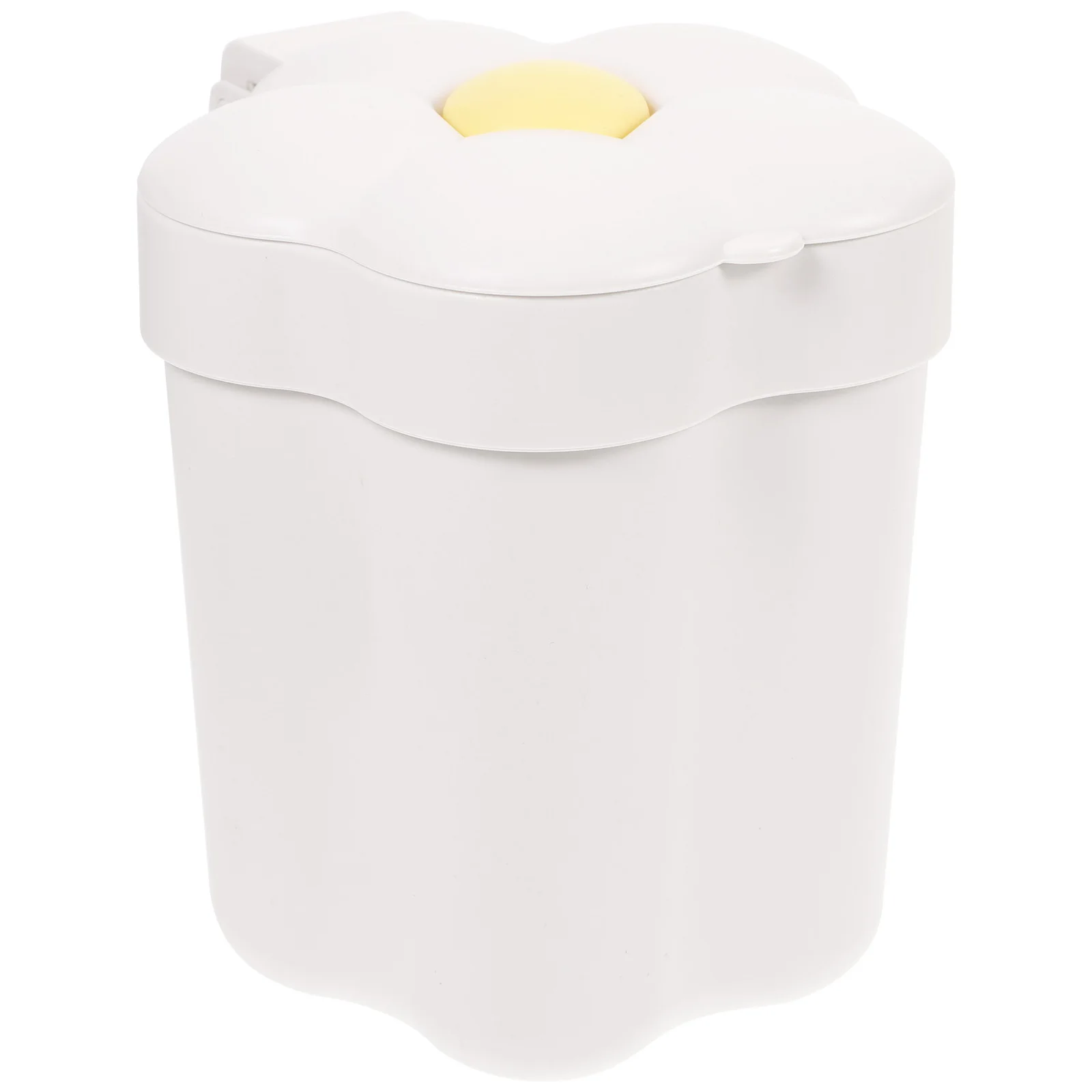 

Flower Shaped Desktop Trash Bin Premium Plastic with Lid Large Opening for Office Bedroom Home Study Bathroom Decorative Small