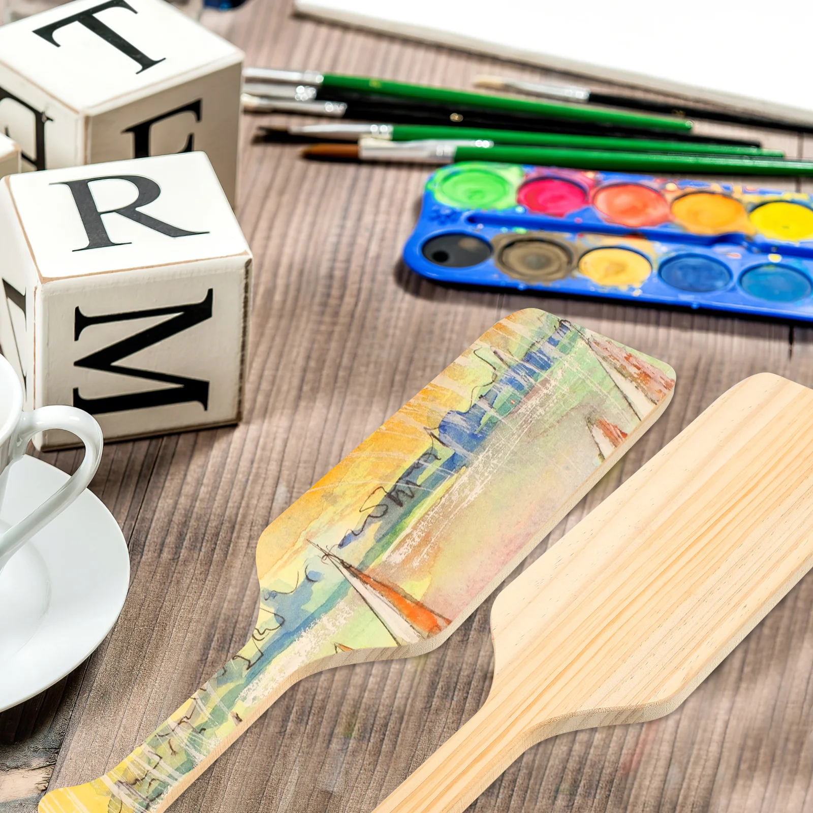 

2Pcs Greek Paddles Unfinished Wooden Boards Made of Solid Pine Smooth Surface for Home Decoration Craft Projects Wall Hanging