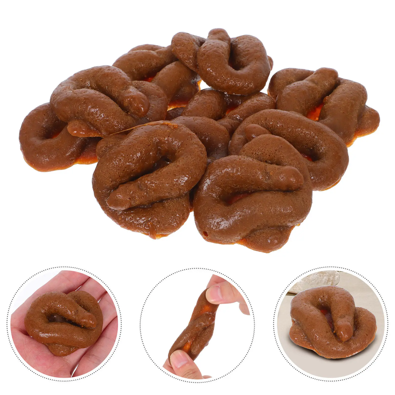 10 pcs Party Halloween Christmas New Year Anxiety Relief Toys Anxiety Relief Fidgets Fake Stuff Realistic Poop Prank Gag Sticky