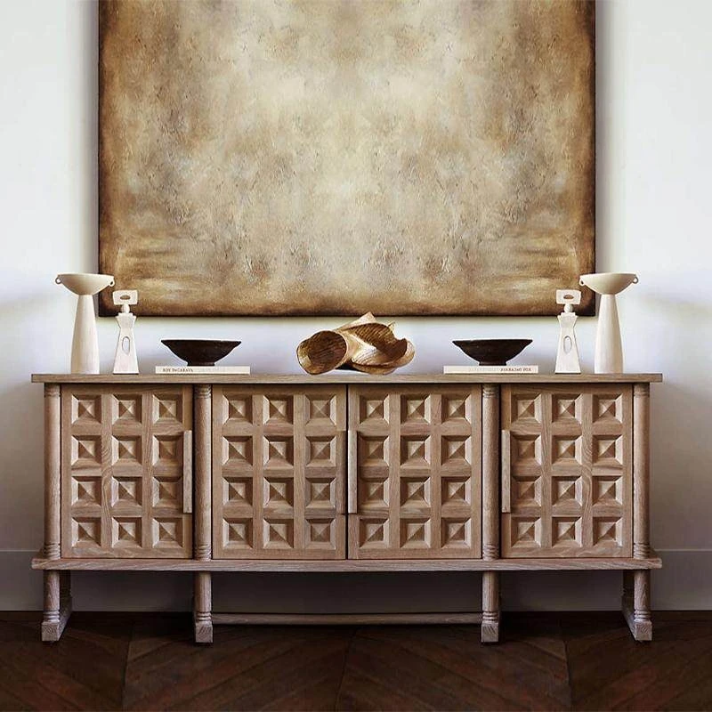 

American side cabinet, rural solid wood retro cabinet